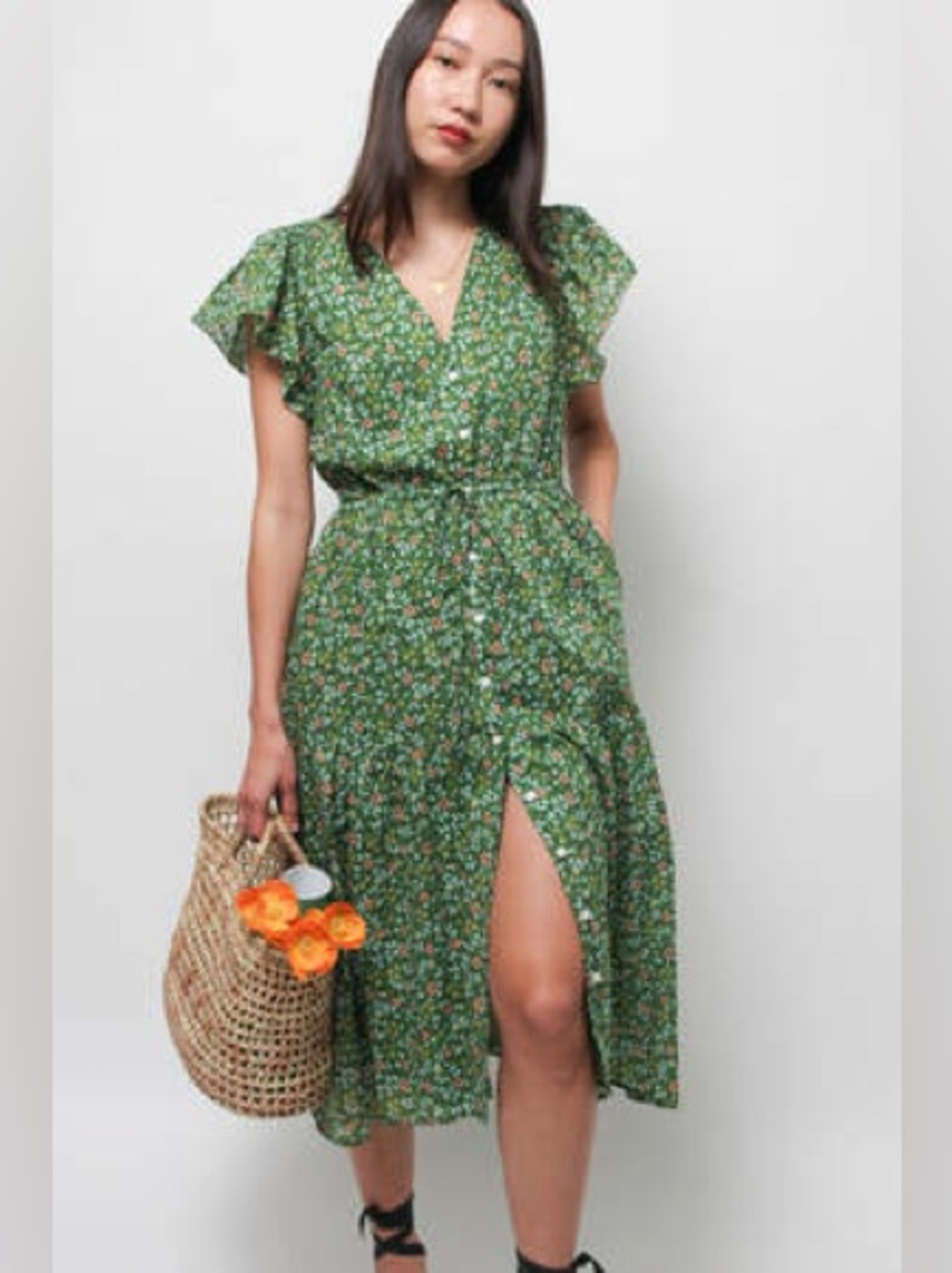 Trovata Birds of Paradise Kristi Dress - Green Ivy - Small